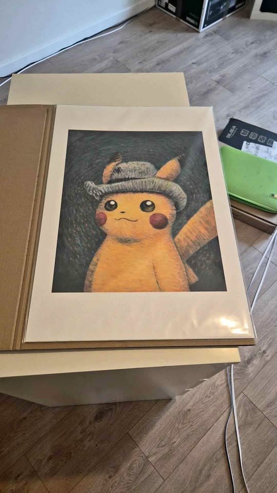 Peinture pikachu van gogh